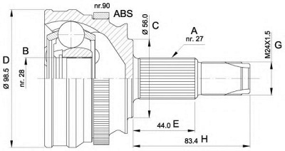 OPEN PARTS cvj550710 -  Шарнирный комплект, приводной вал